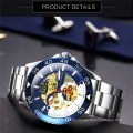 FORSINING 176 Fashion Skeleton Mechanical Men Watches Luxury Brand Automatic Watch Stainless Steel Strap Classic Business Watch